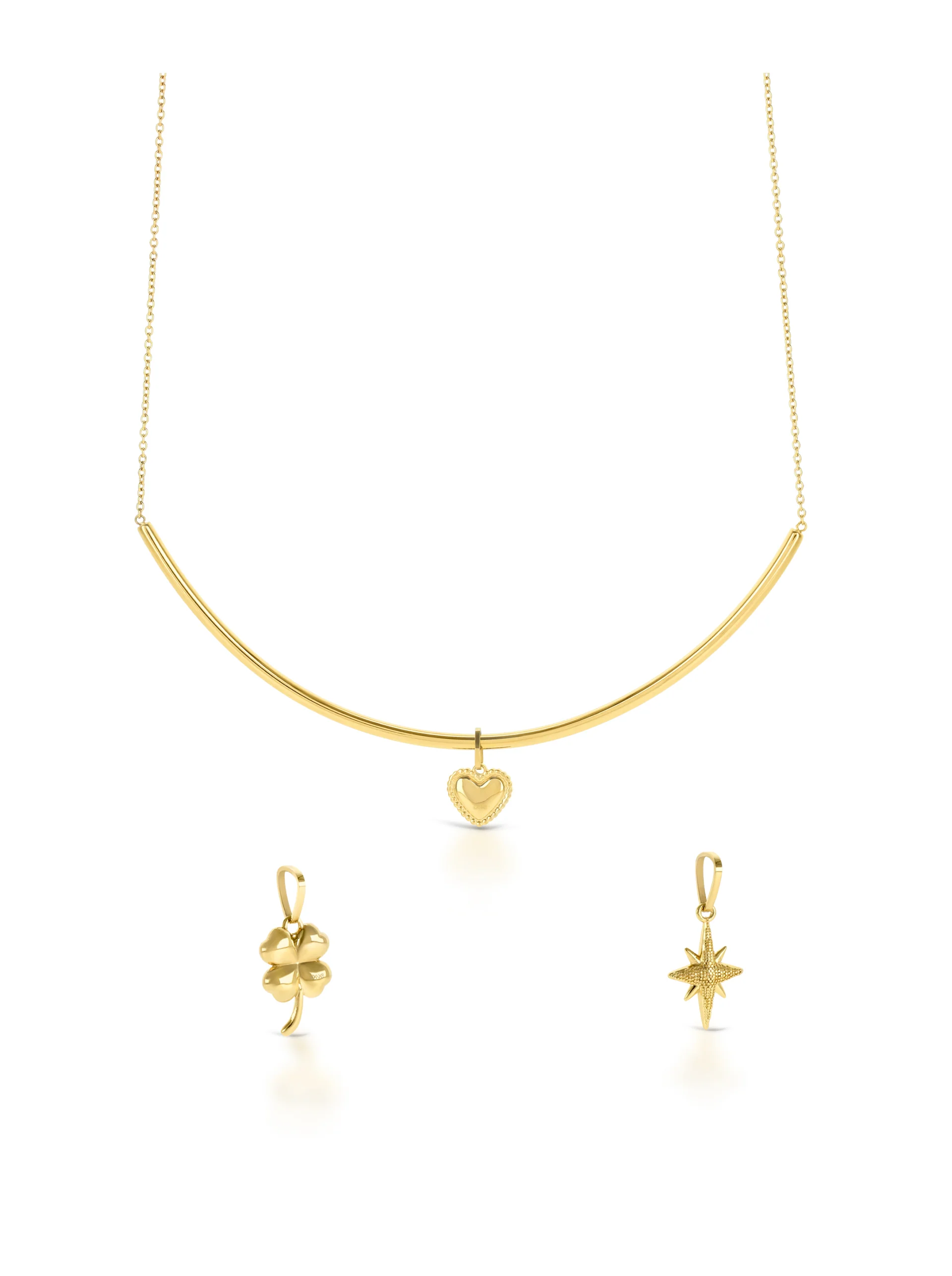 Set Colar & Charmes One Trinity Gold
