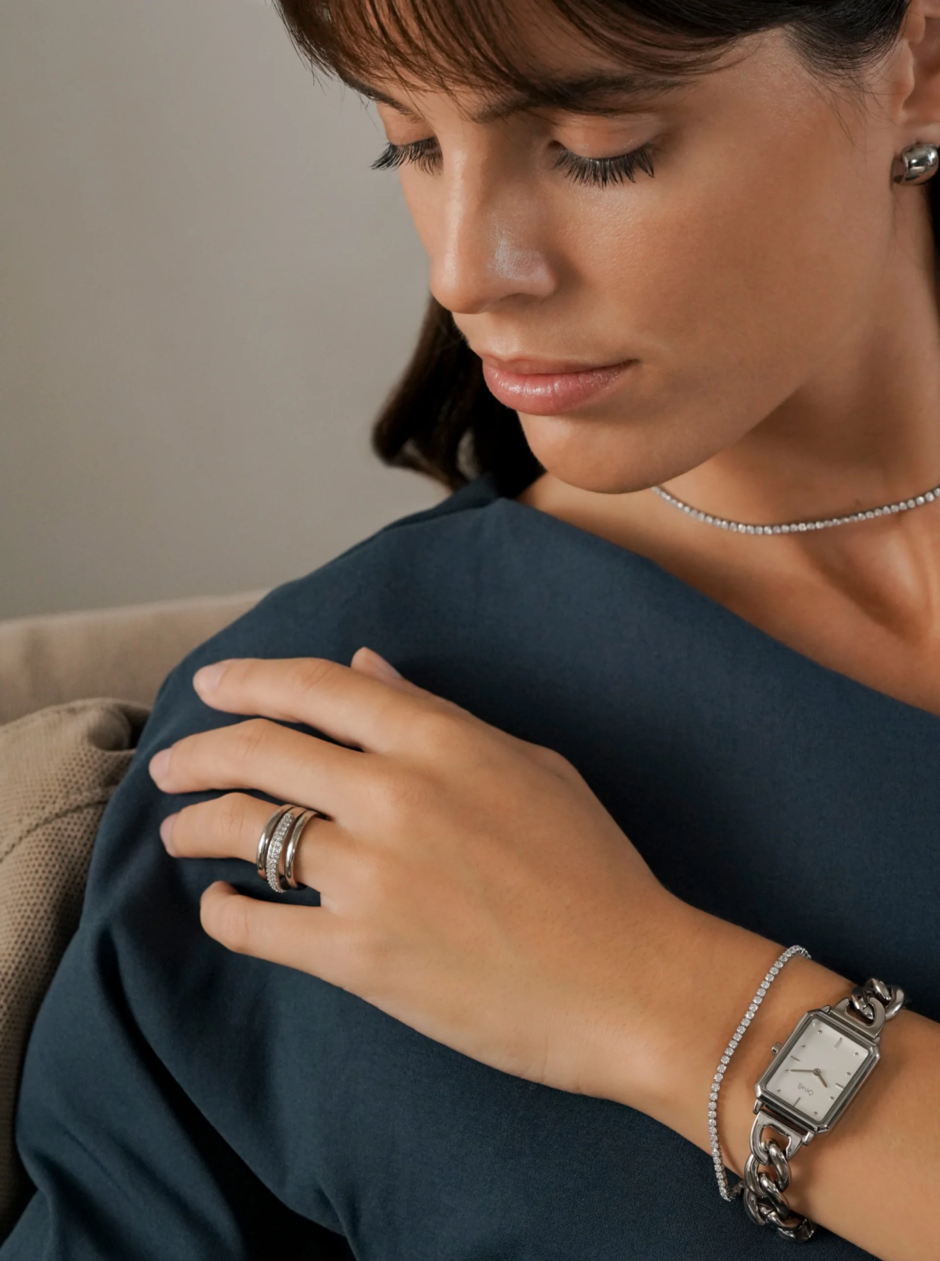 Anel One Silver Frost Crystal - Image 2
