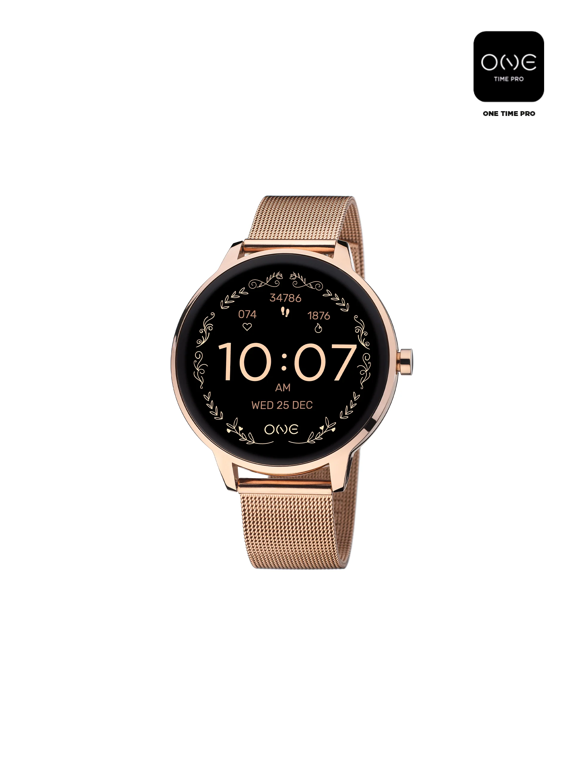 Smartwatch One QueenCall Rosegold Mesh - Image 6