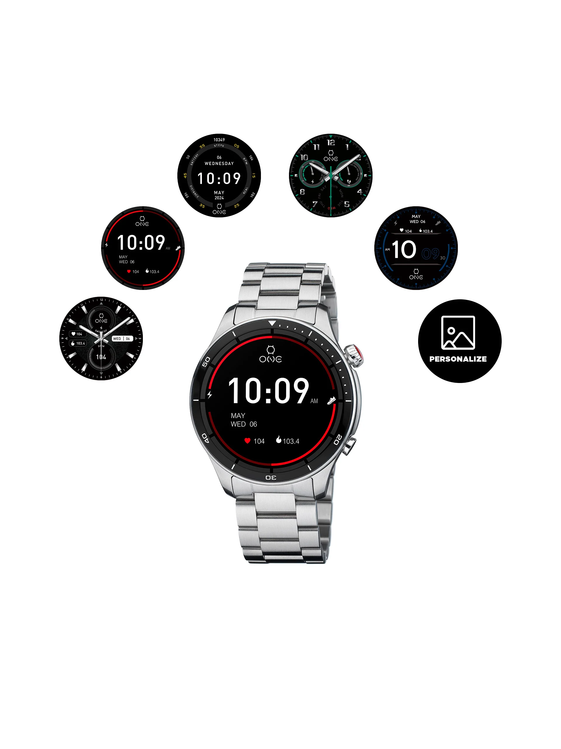 Smartwatch One Men Alphacall Silver Links - Image 4