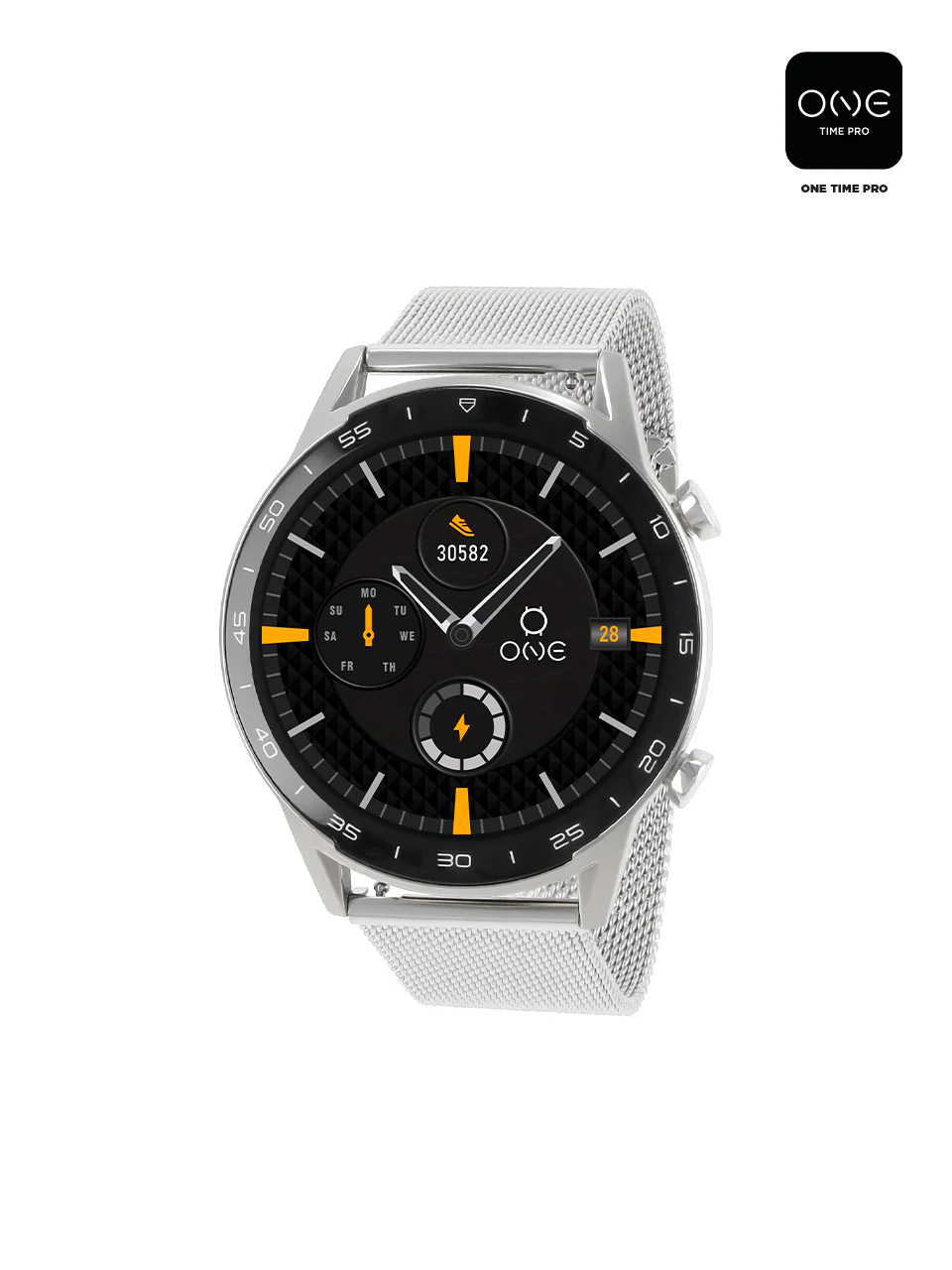 Smartwatch One Men Forceful Silver Mesh - Image 6