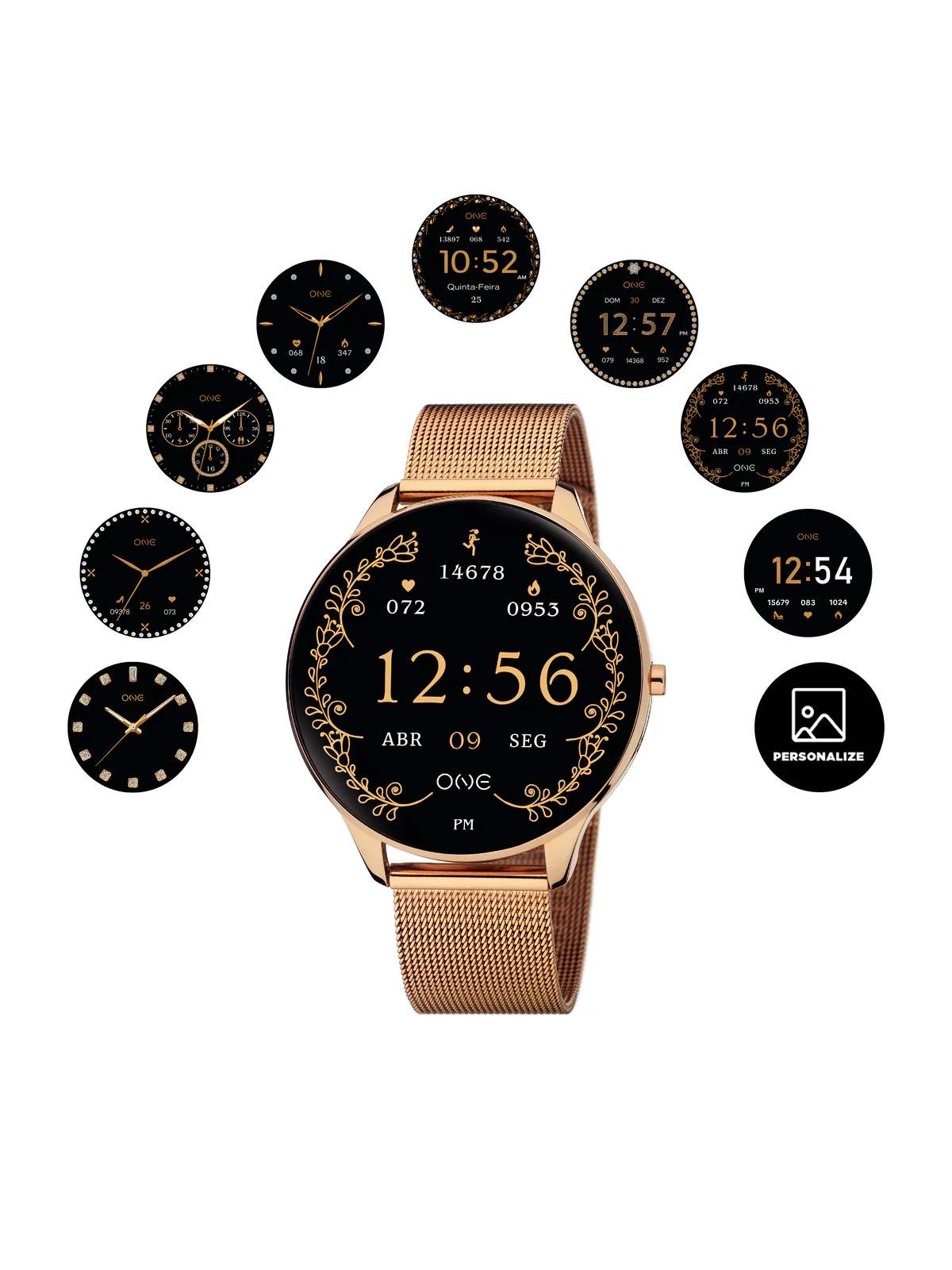 Smartwatch One Slim Rosegold Mesh - Image 3