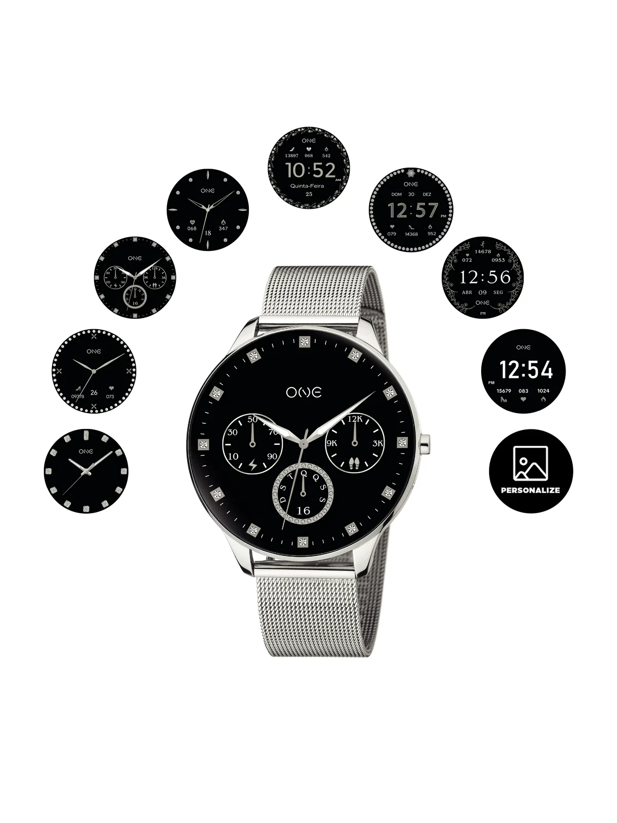 Smartwatch One Slim Silver Mesh - Image 3