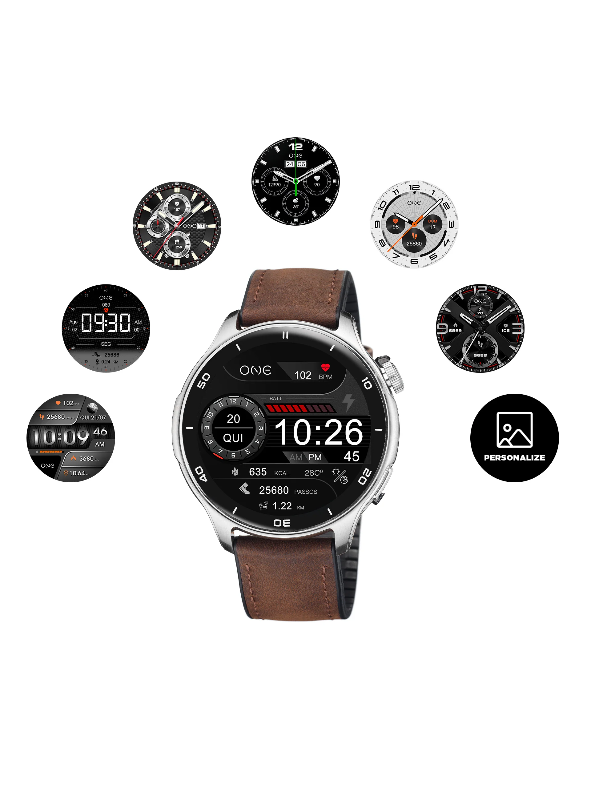 Smartwatch One Men Explorer GPS Brown - Image 4