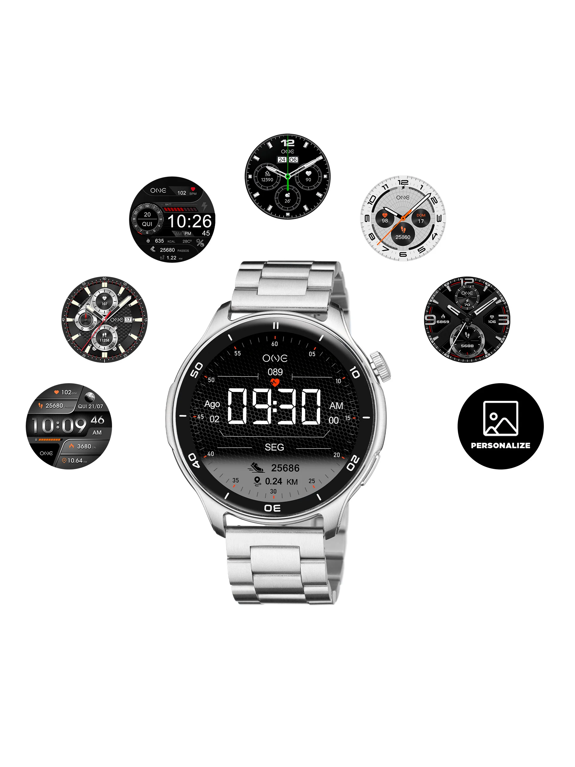 Smartwatch One Men Explorer GPS Silver - Image 4